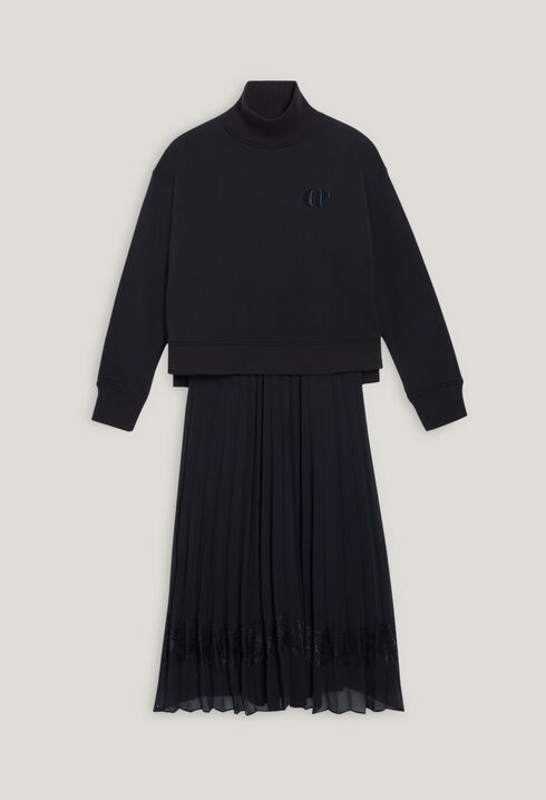 Teli navy blue illusion midi dress