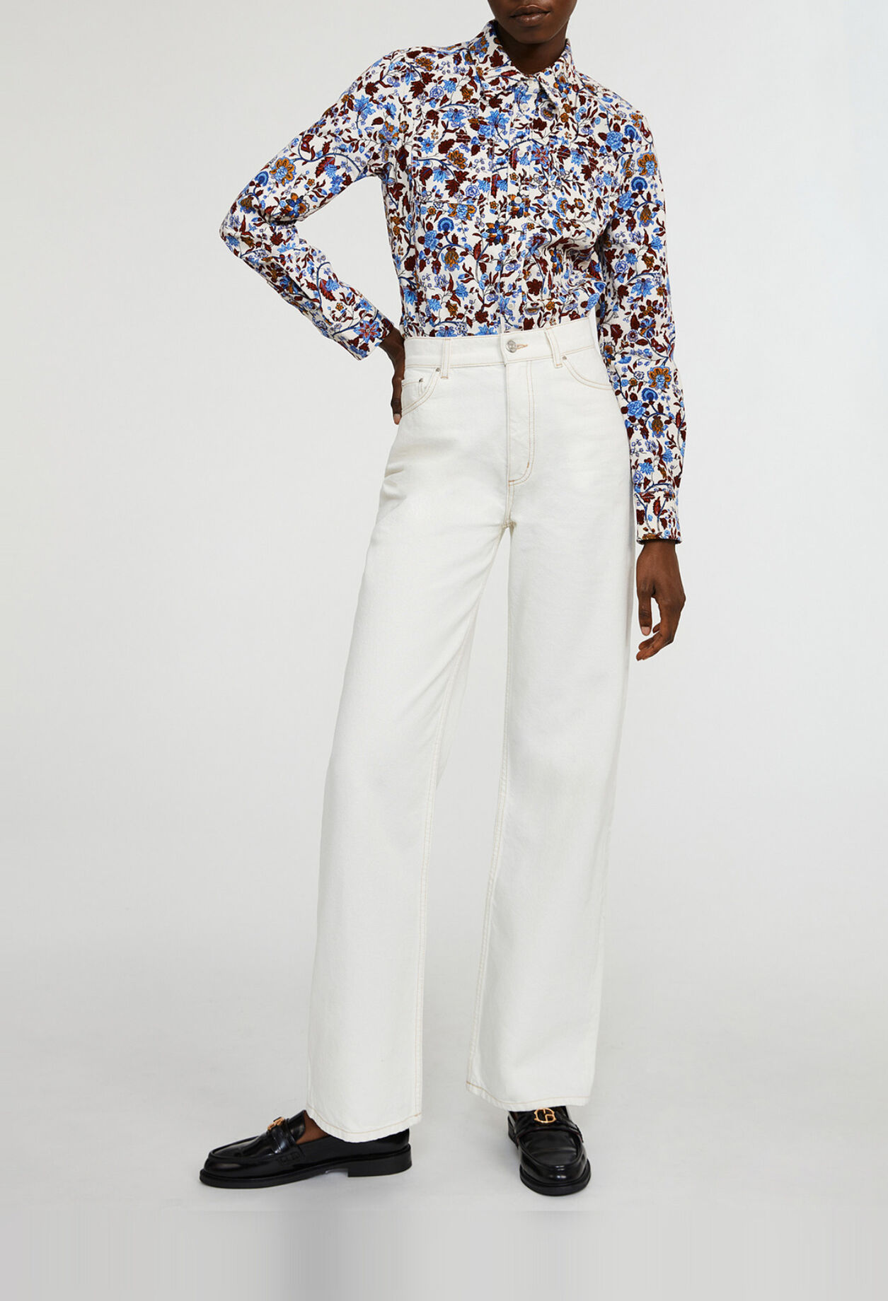 Chemise velours imprimé fleuri