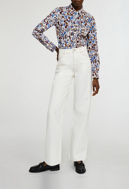 Chemise velours imprimé fleuri