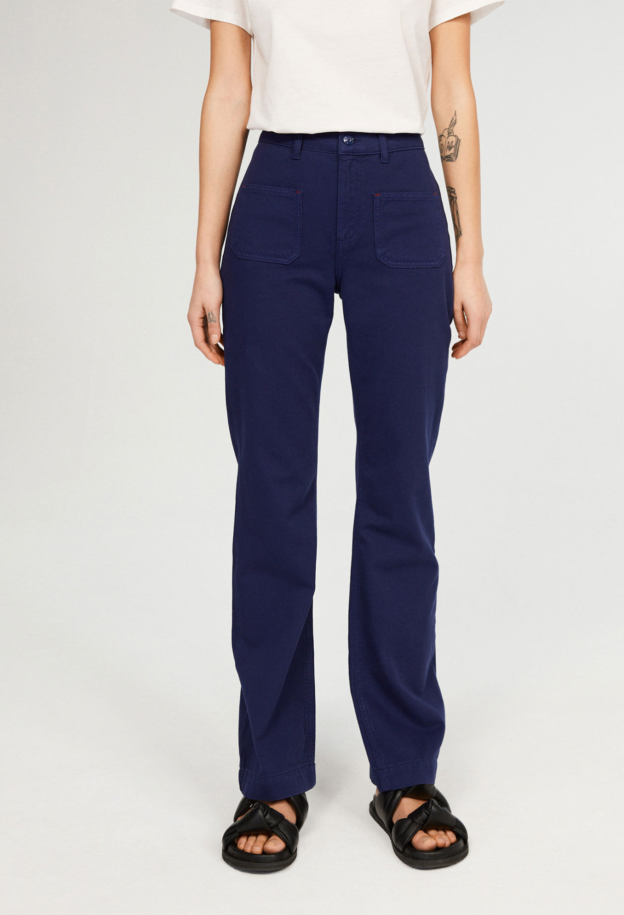 High waist flared trousers