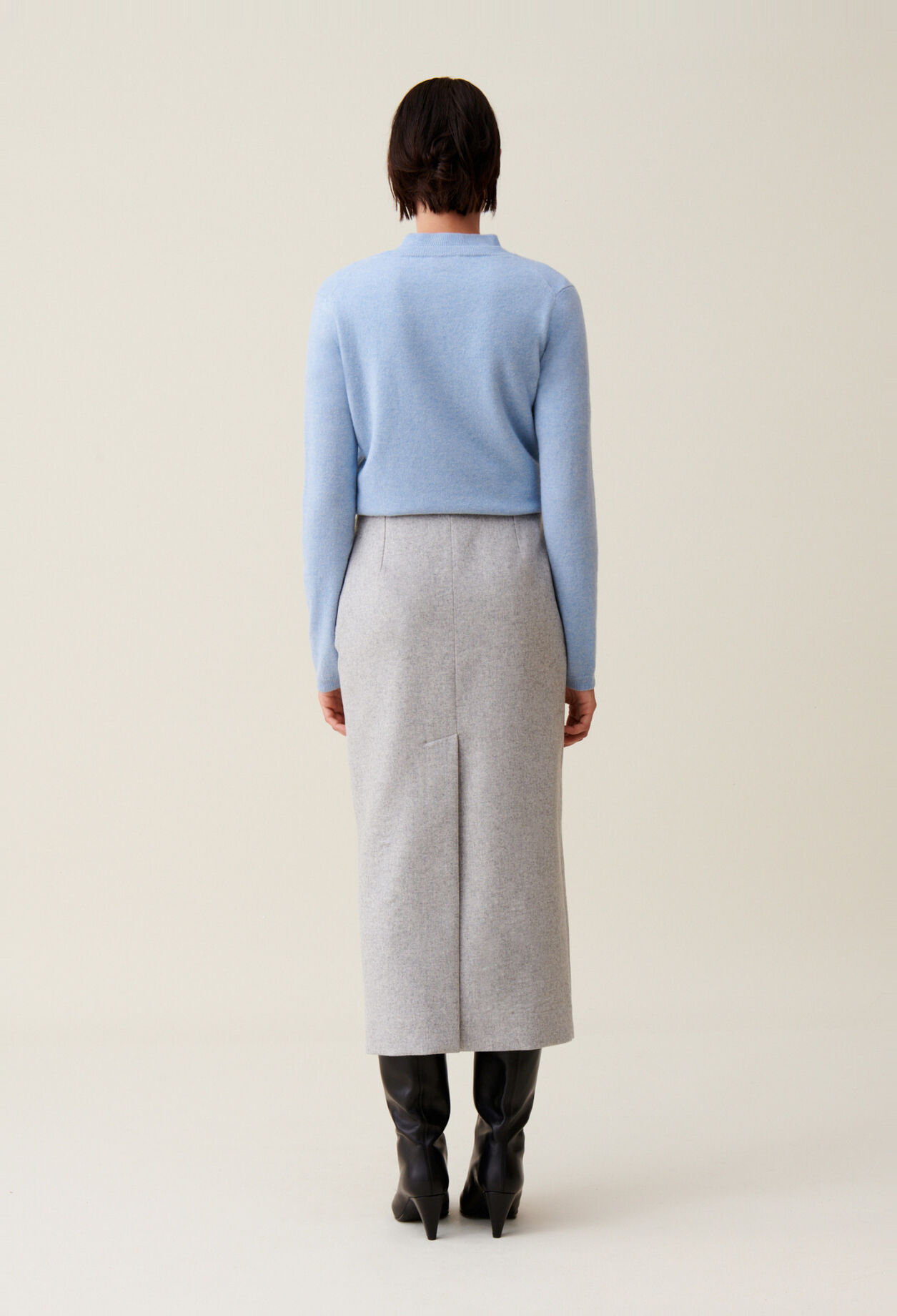 Light grey high-waisted skirt