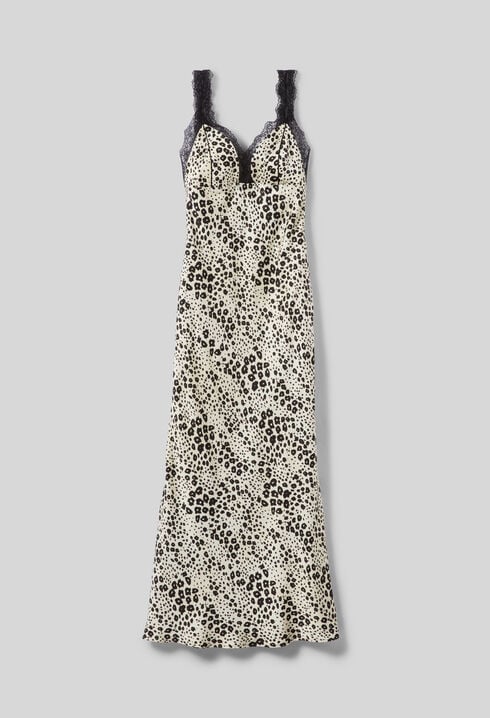 Satin animal print dress