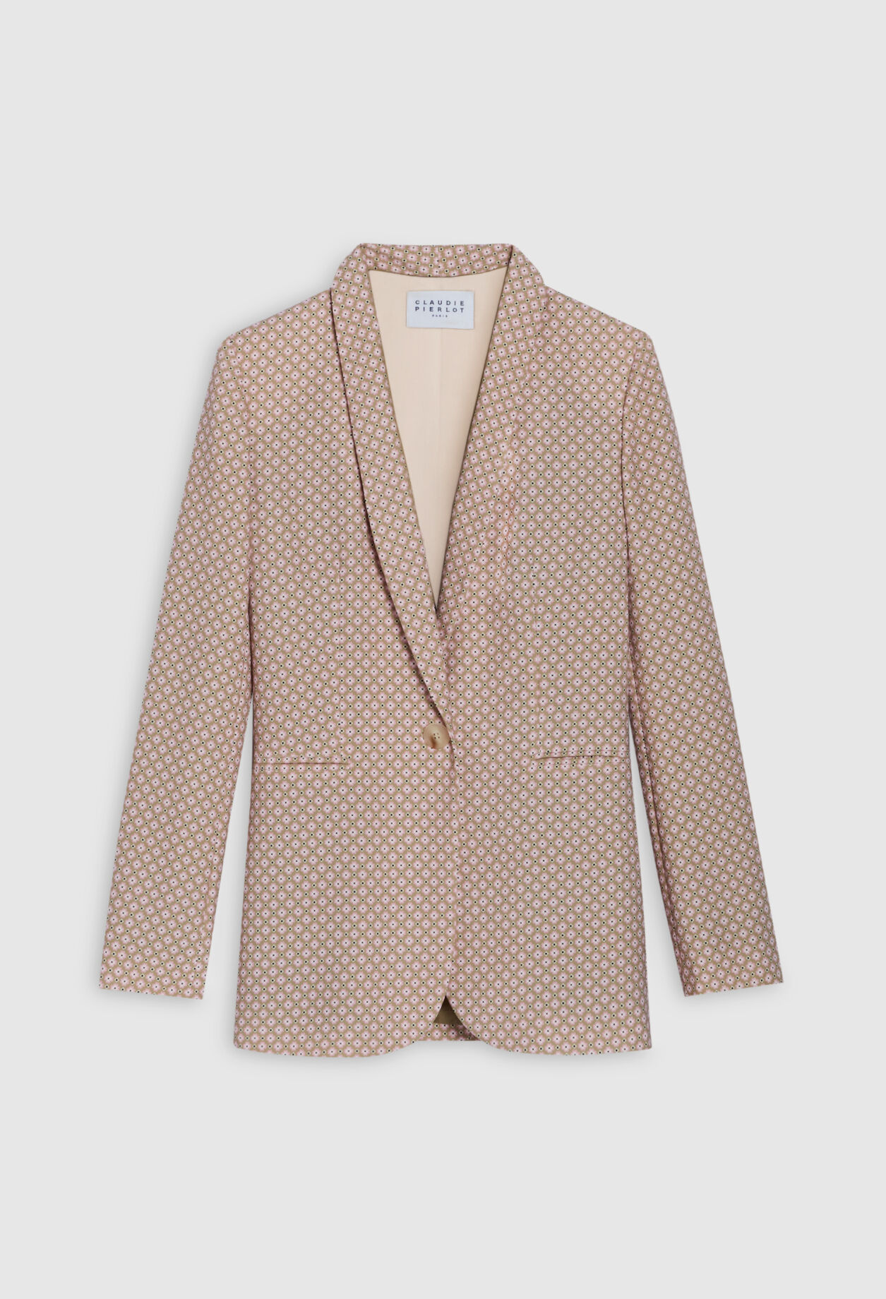 Printed pink suit jacket