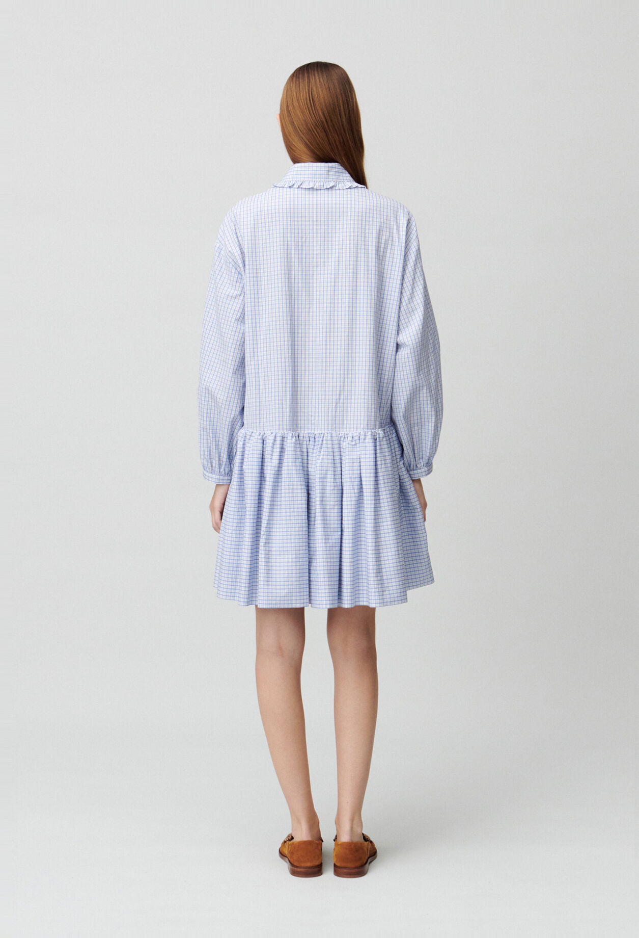 Checked babydoll dress