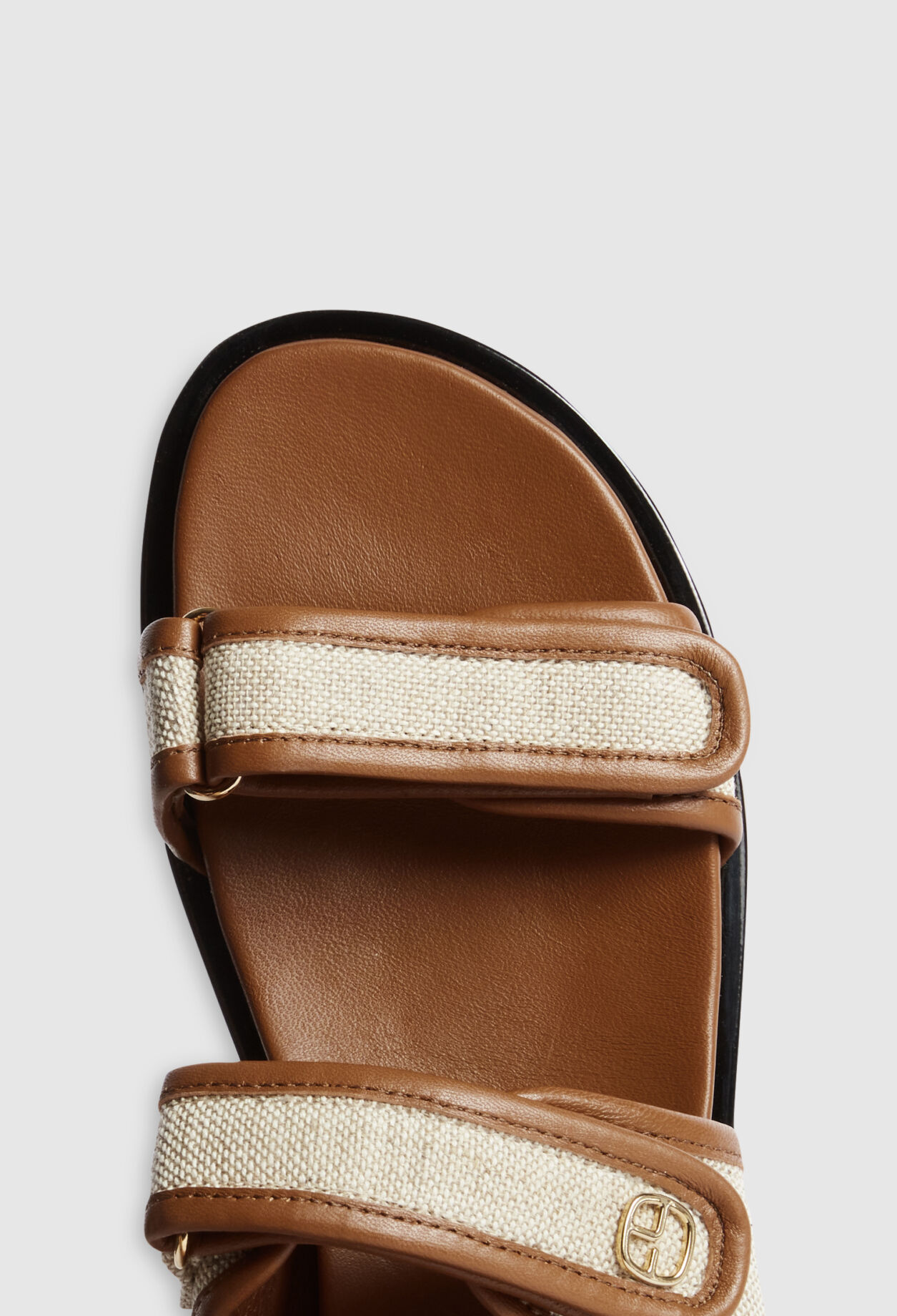 Beige leather and canvas sandals Beige leather and canvas sandals