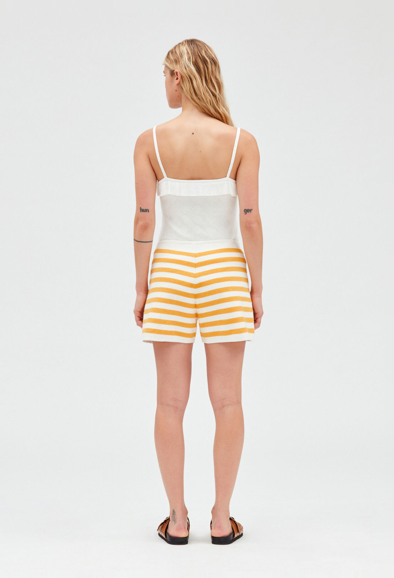 Stripey terry cloth shorts