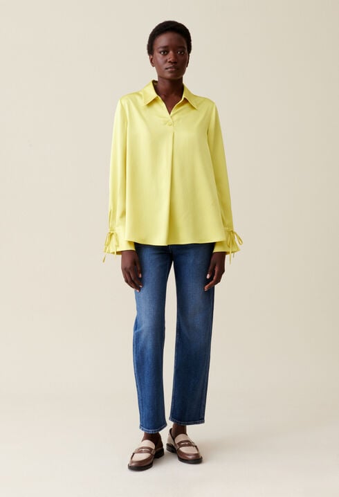Flowy Blouse with Open Neck