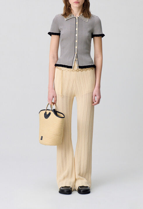 Crochet Detail Flowing Trousers