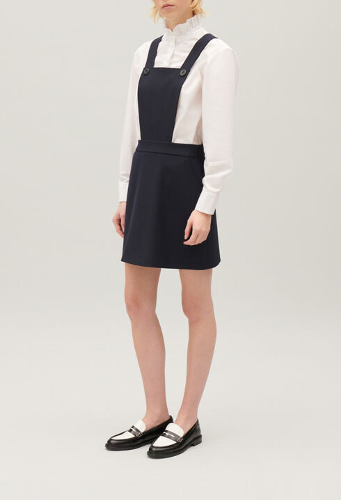 Short navy dress with straps