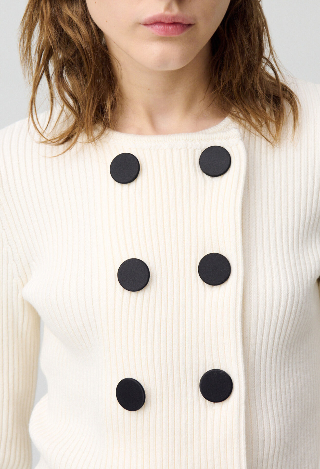 Buttoned wool-blend cardigan
