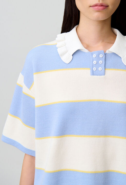 Striped knit polo