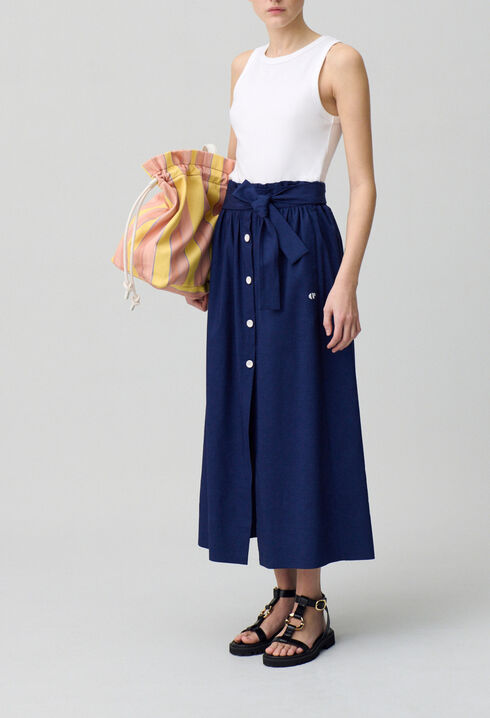 Midi skirt with buttons