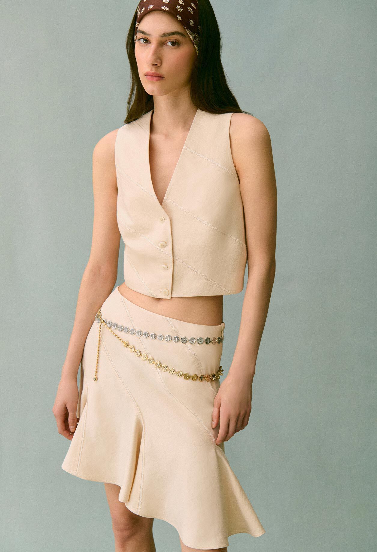 Sleeveless suit waistcoat