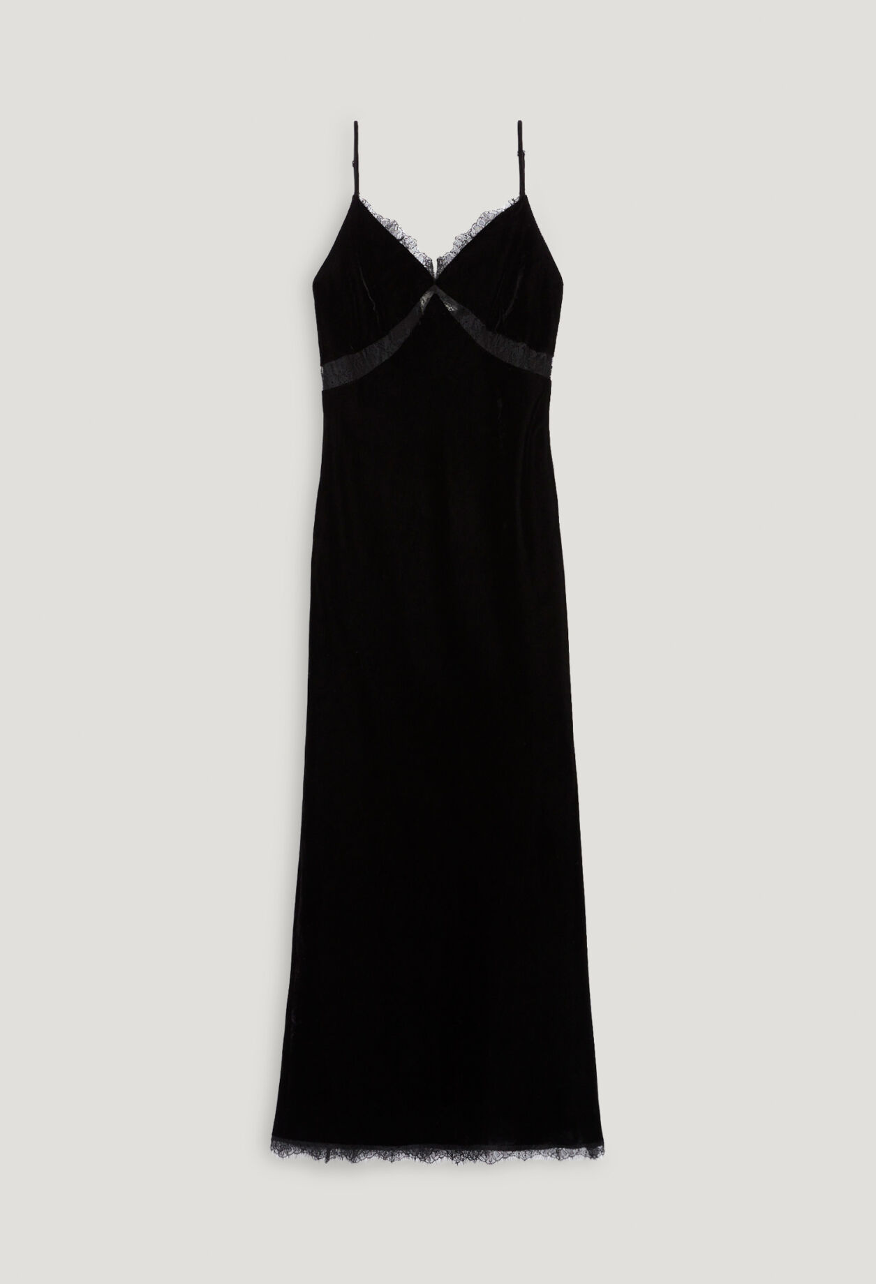 Black velour midi dress
