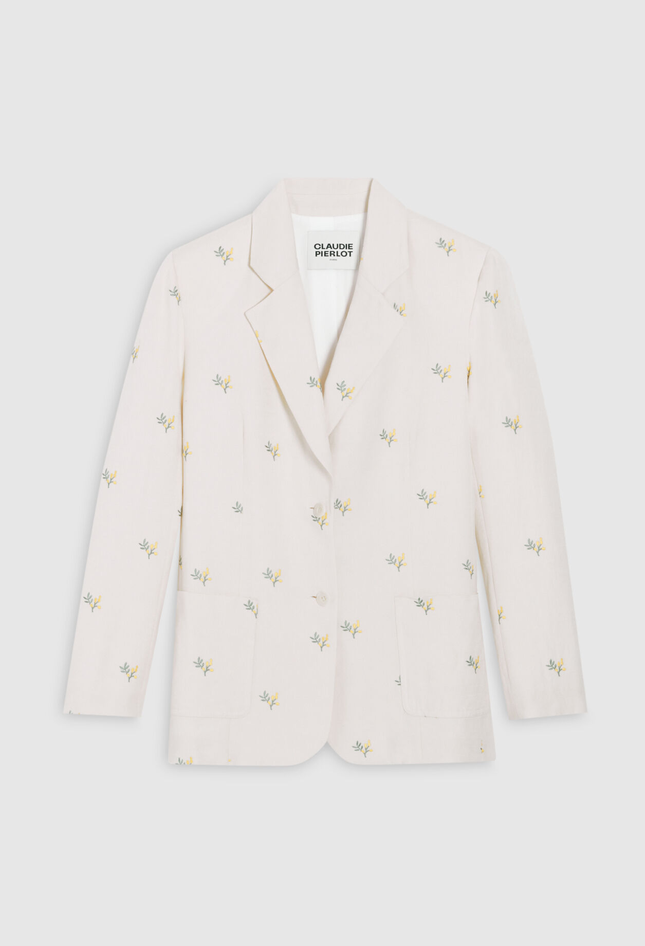 Suit jacket with mimosa pattern