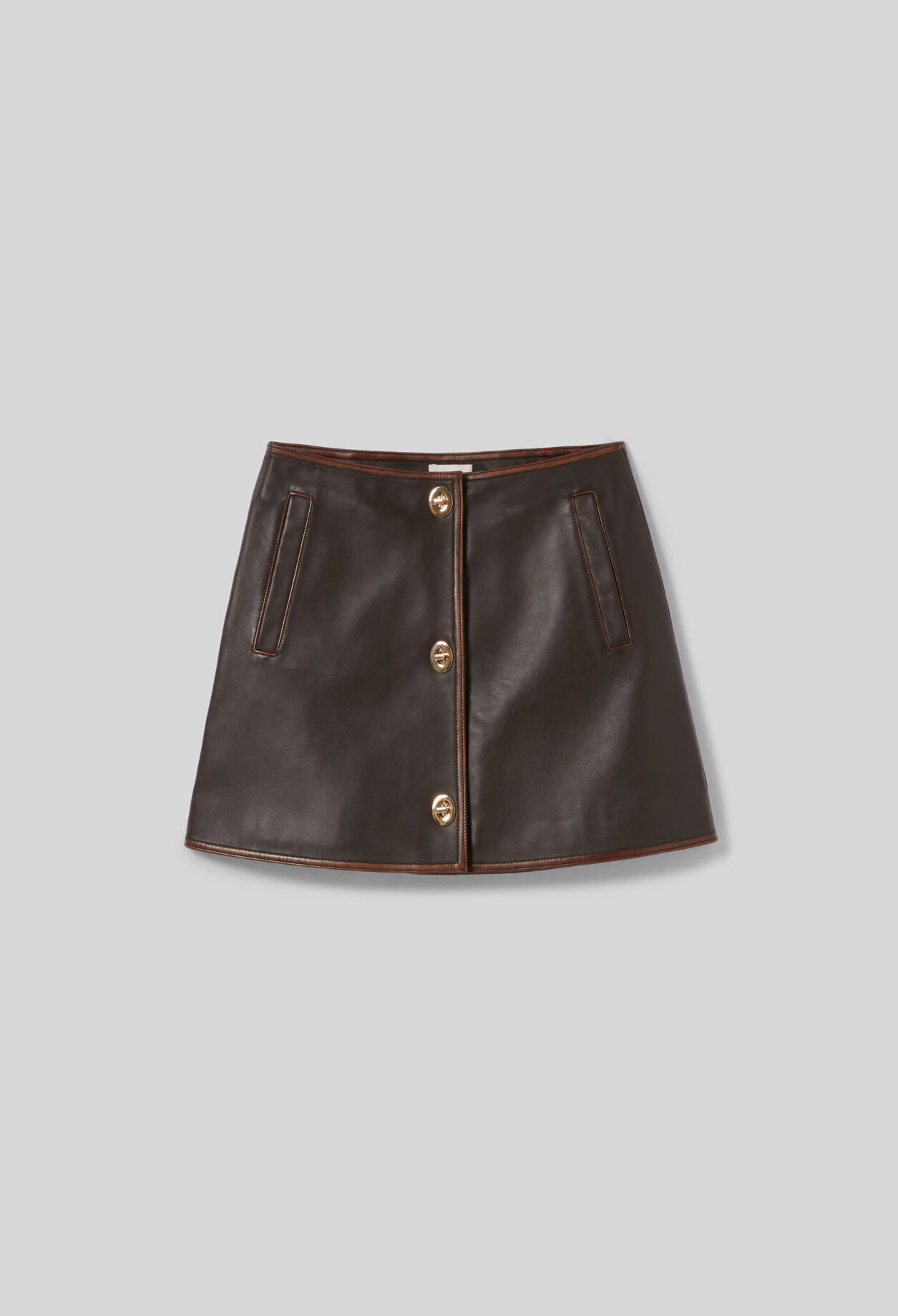 Short A-line Leather Skirt