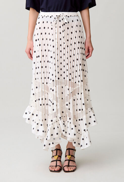 Polka dot pleated skirt