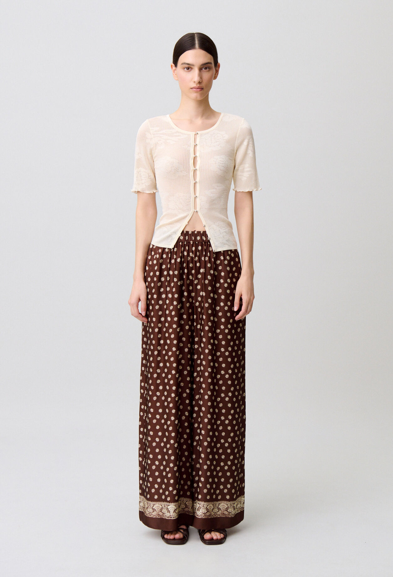 Flowy printed trousers
