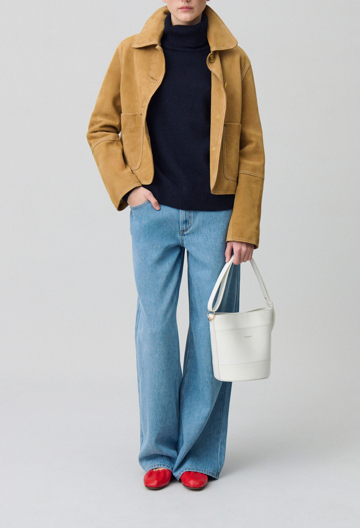 Solveig leather bucket bag