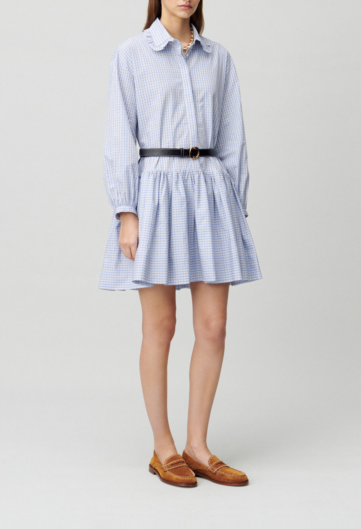 Checked babydoll dress