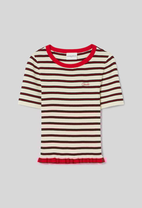 Tricolour striped T-shirt
