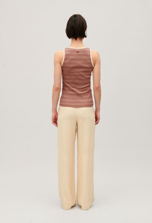 Striped brown vest top