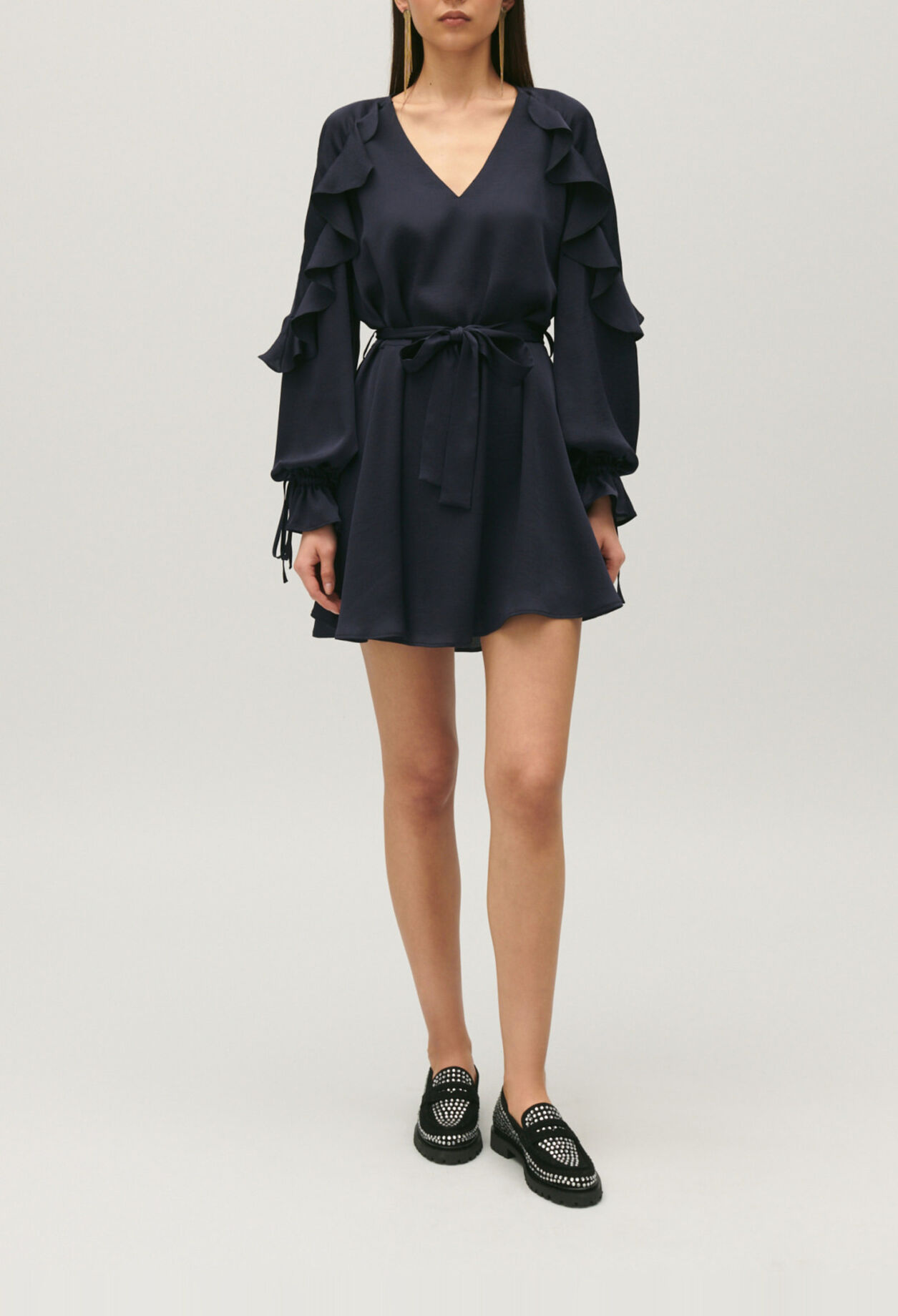 Short navy ruffled dress Short navy ruffled dress