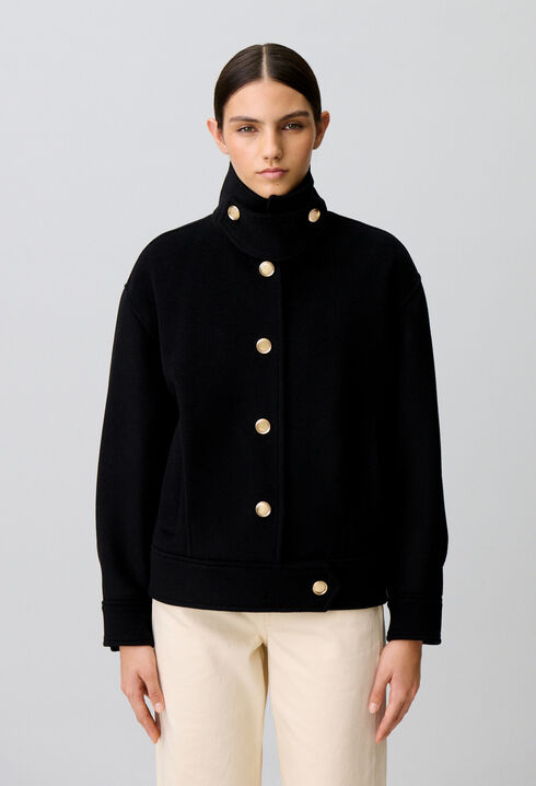 Short gold blouson coat