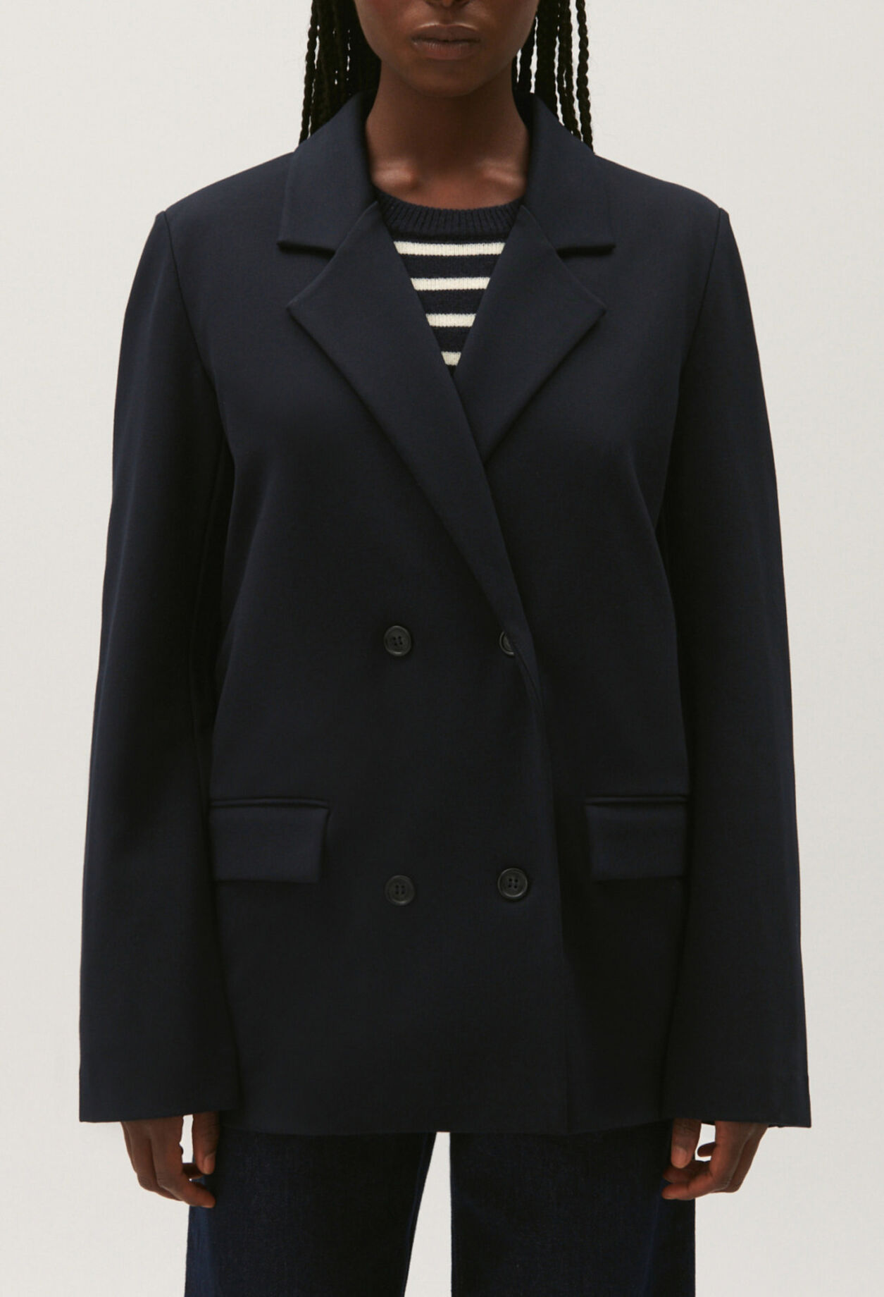 Navy blue suit jacket