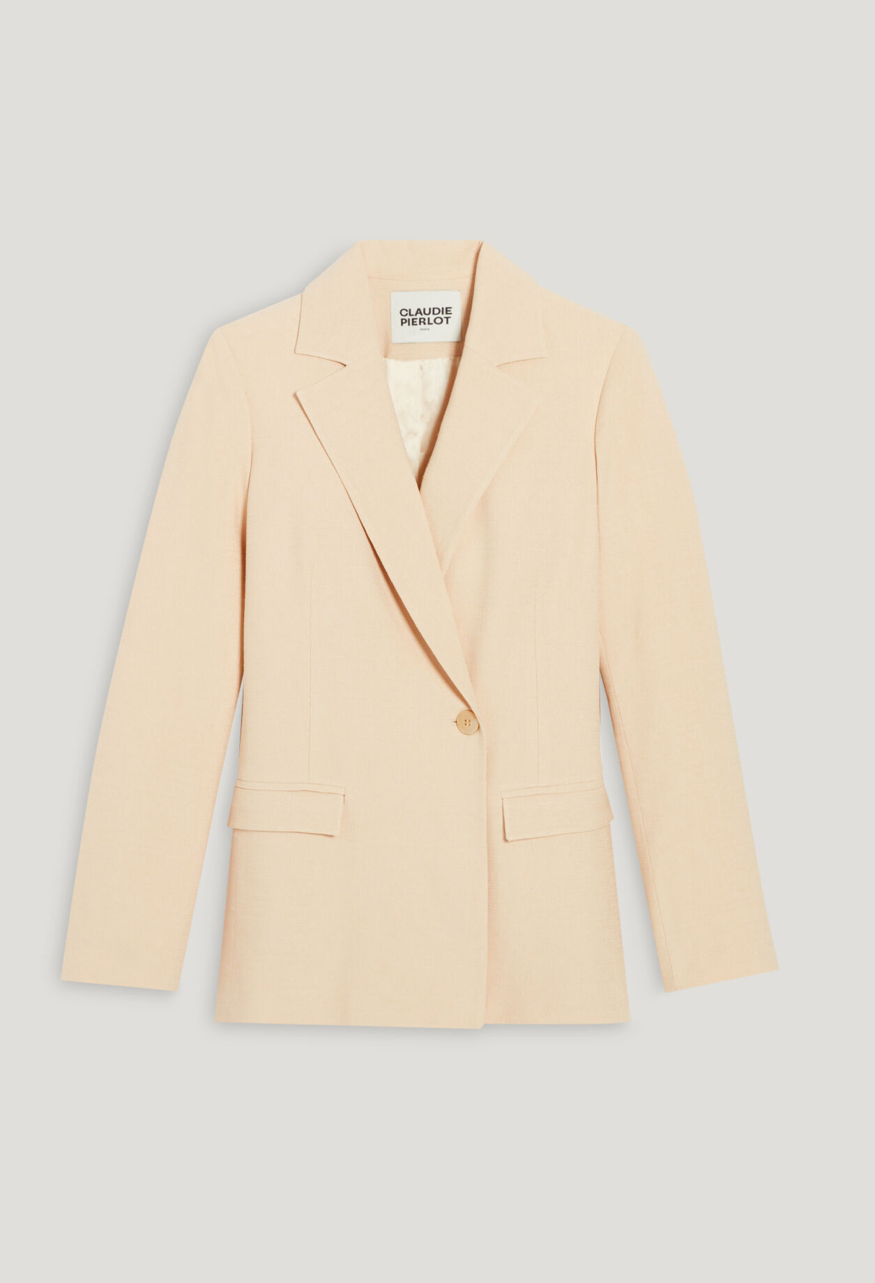 Beige textured suit jacket