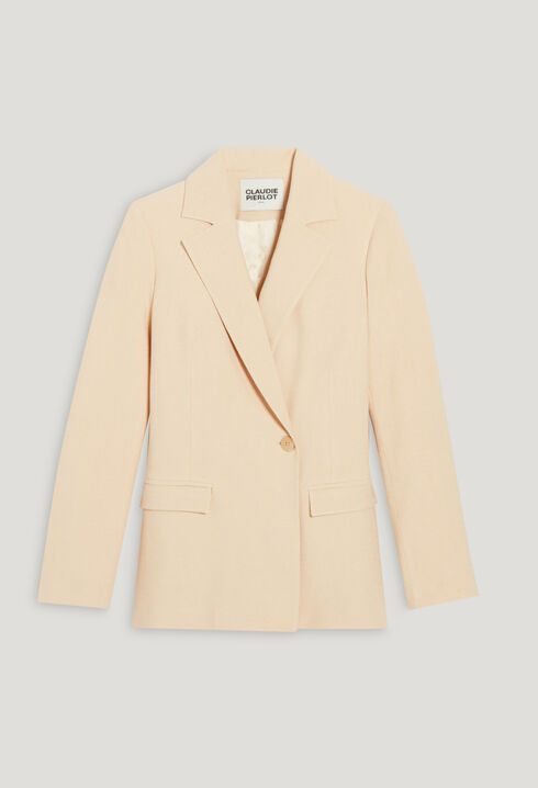 Beige textured suit jacket