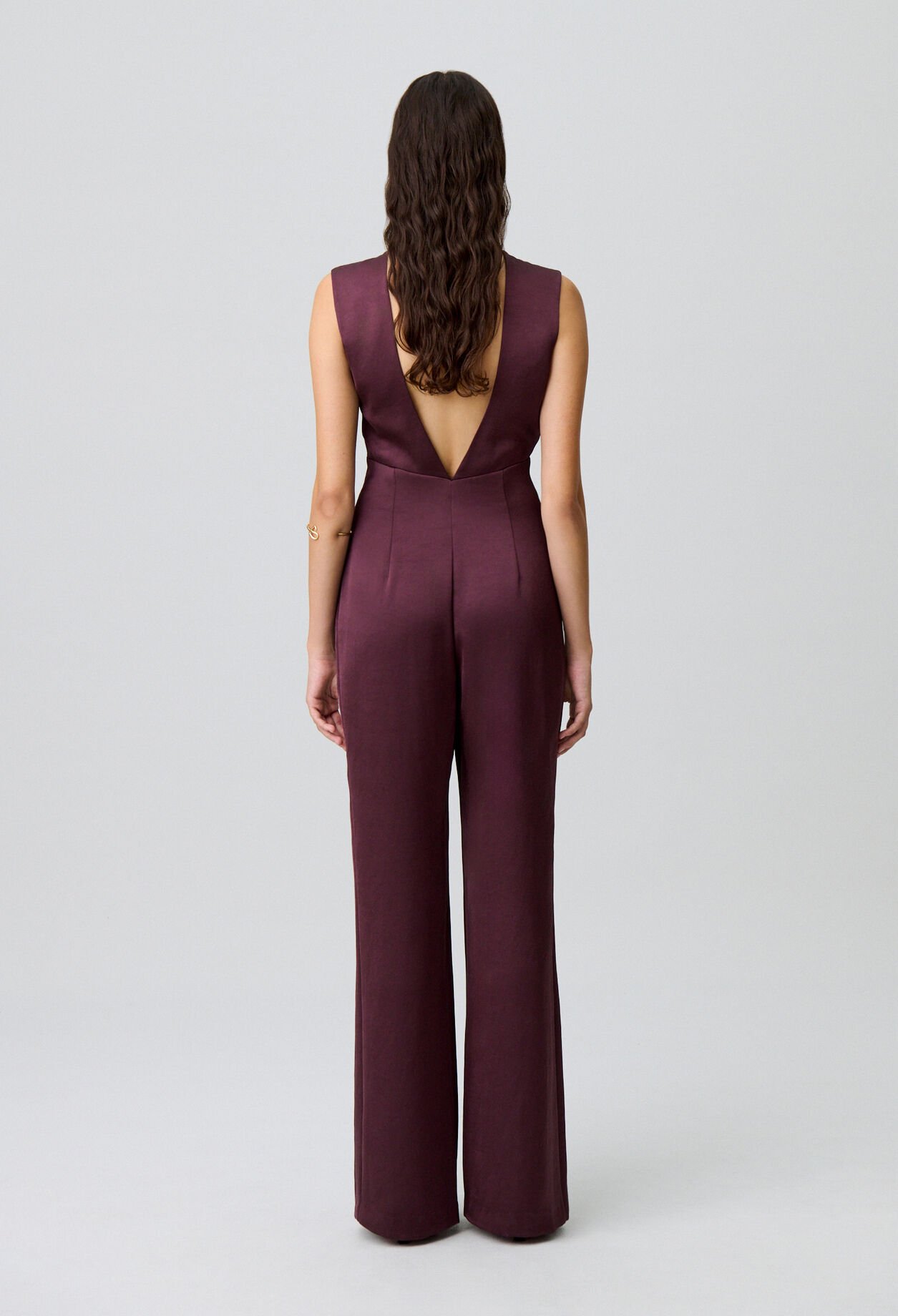 Fluid satin jumpsuit