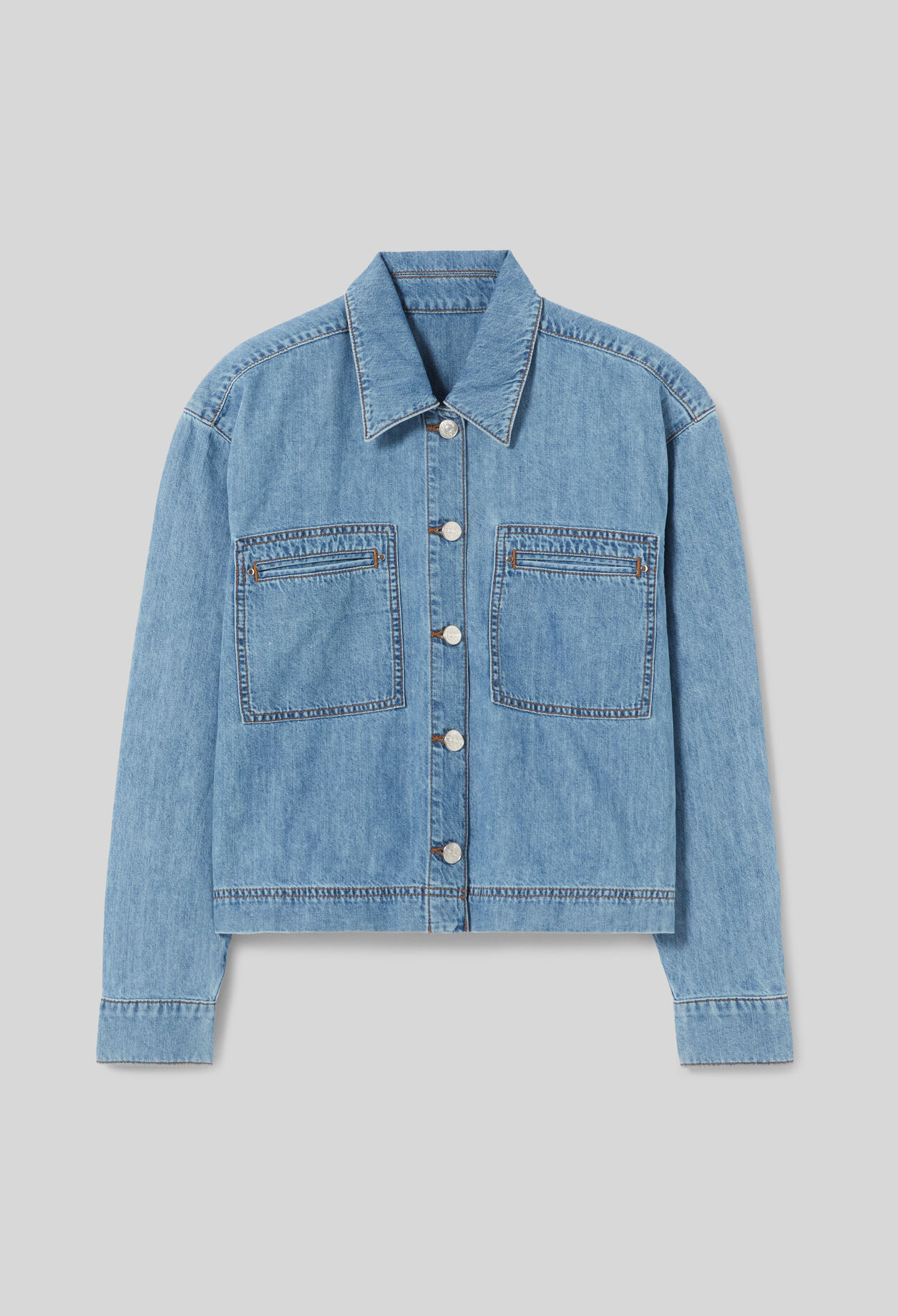 Oversized denim shirt