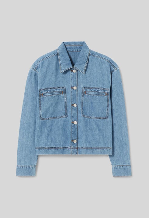 Oversized denim shirt