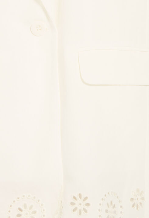 Ecru linen blend suit jacket