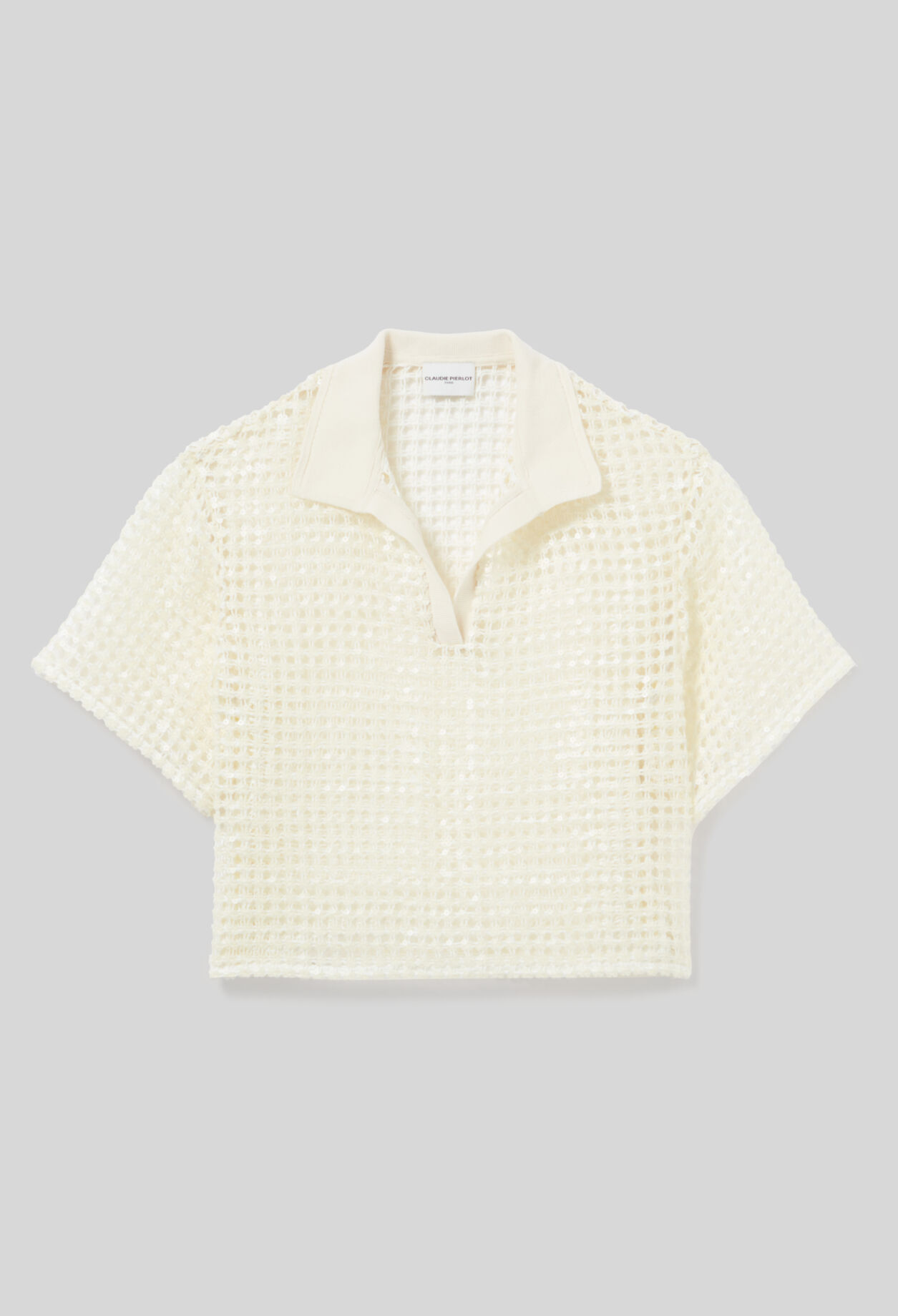 Short-sleeved crochet top