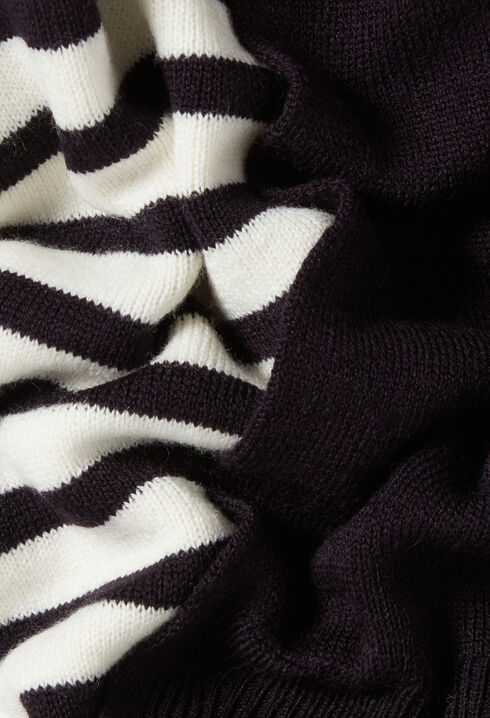 Short Striped Jumper with Plain Flap