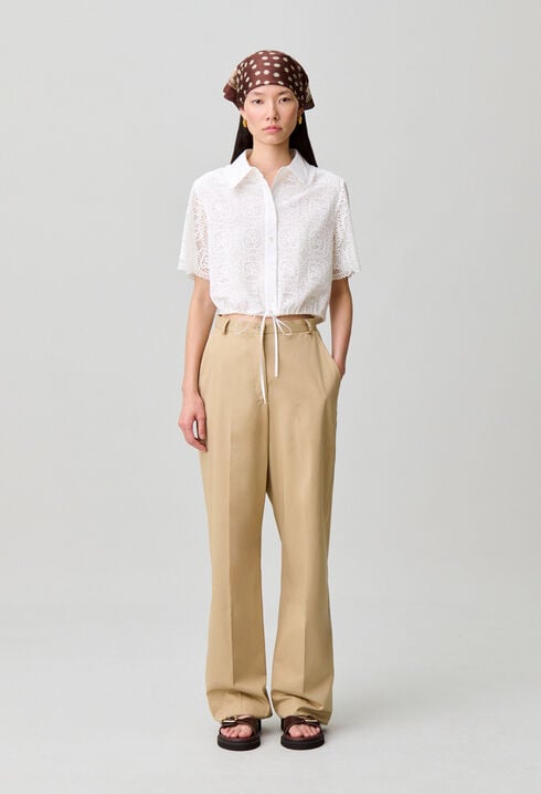 Cropped lace shirt