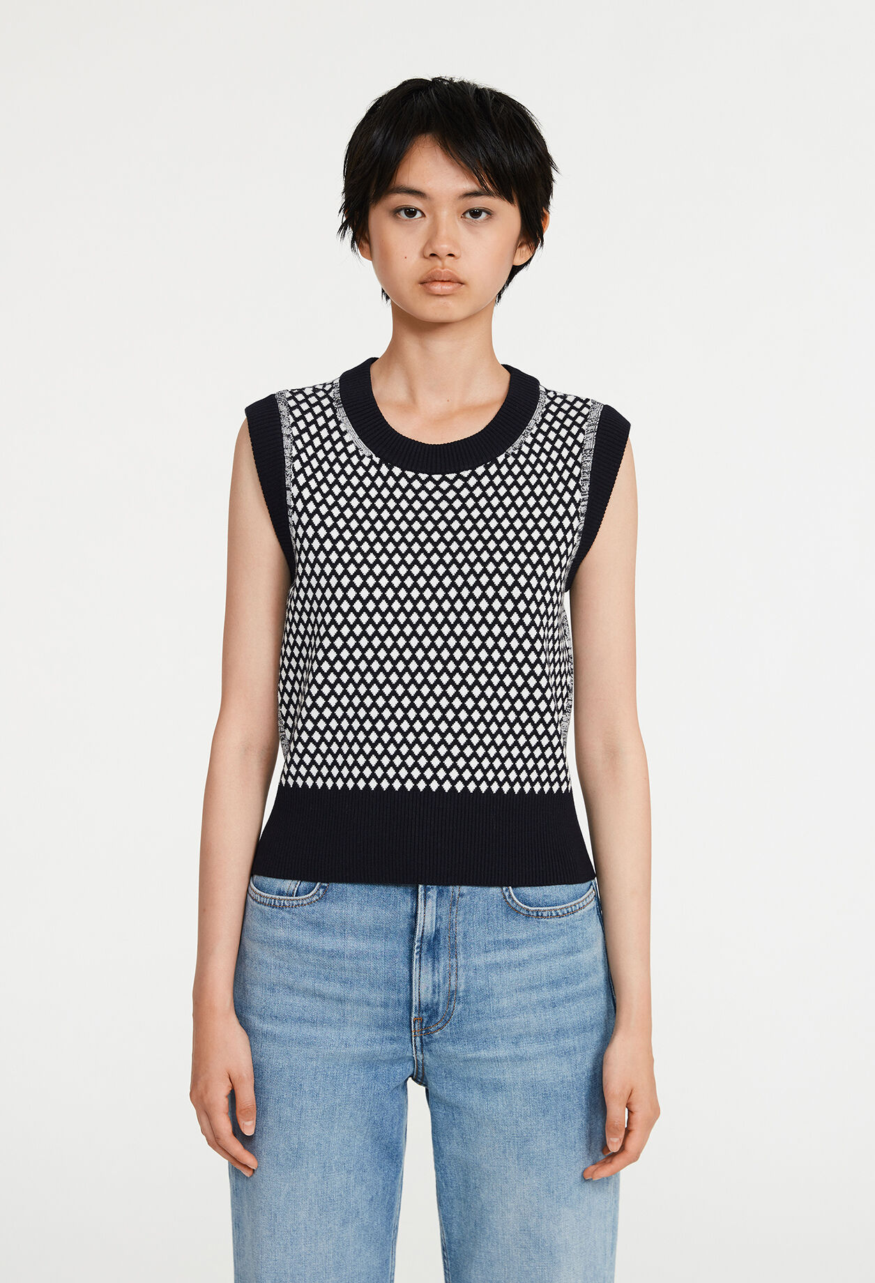 Pull sans manche à motifs graphiques Pull sans manche à motifs graphiques