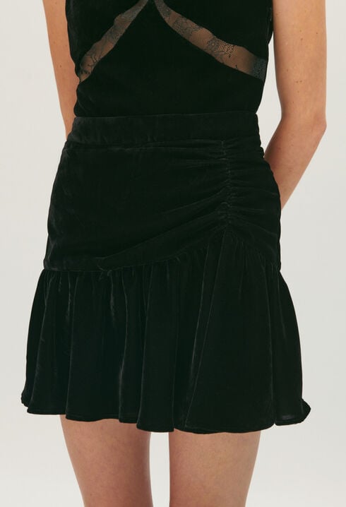 Velour short skirt
