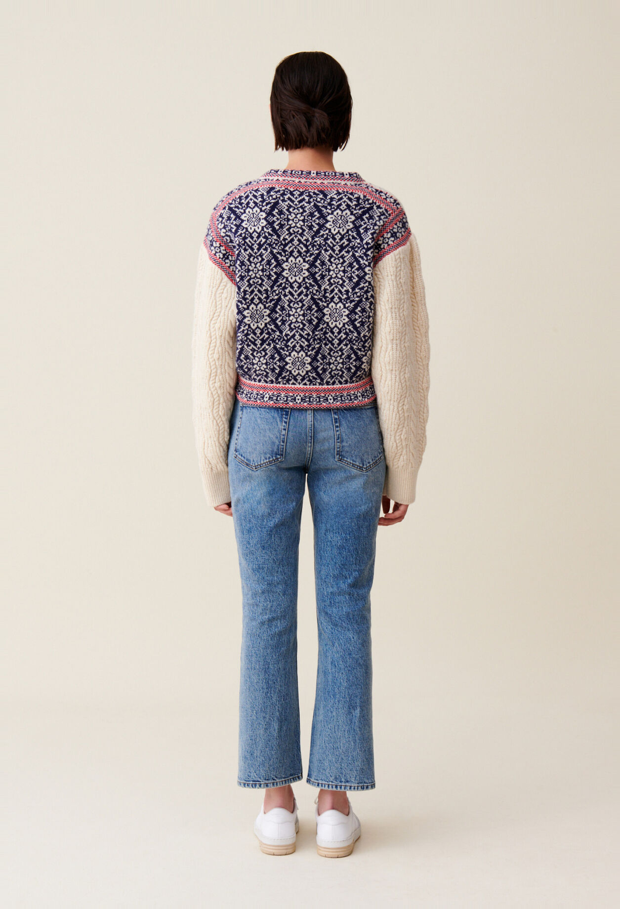 Cable-knit wool cardigan