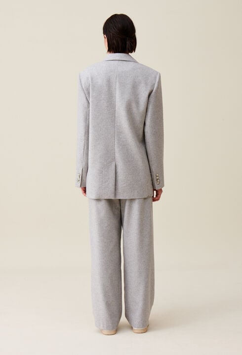 Grey wool-blend tailored jacket