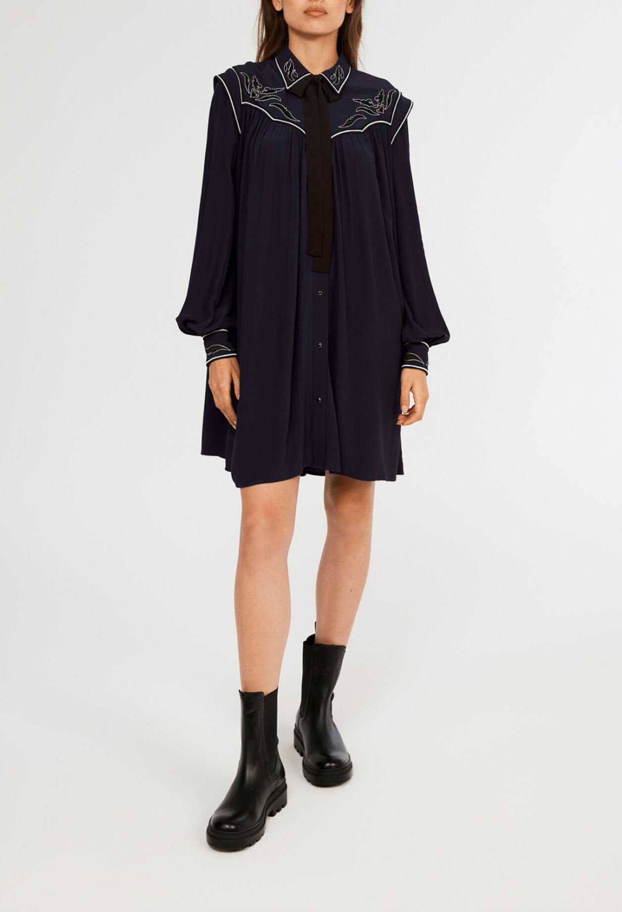 Fringed dress made from