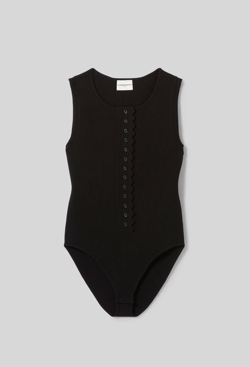 Black knit bodysuit