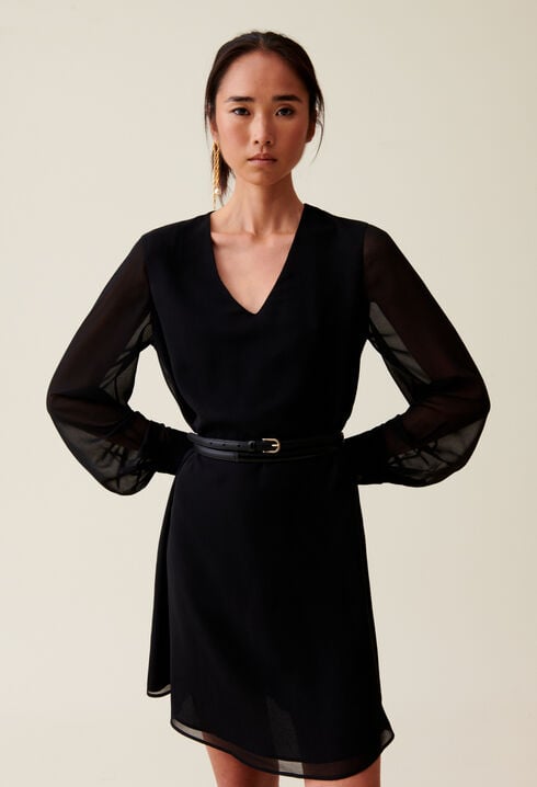 Black flowing babydoll dress