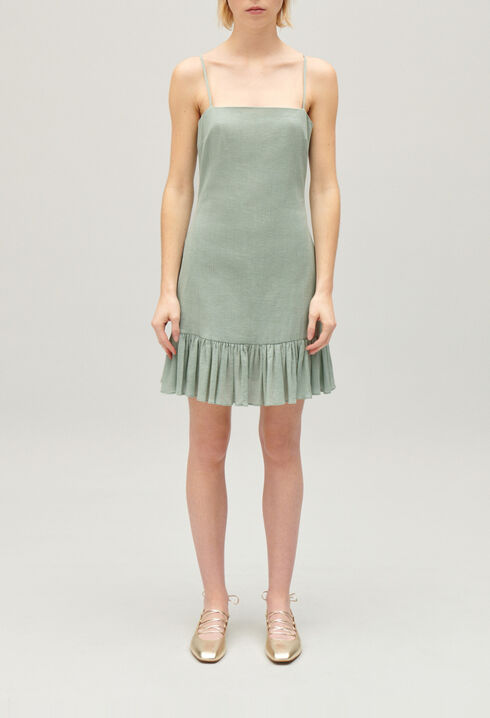 Short ruffled almond dress