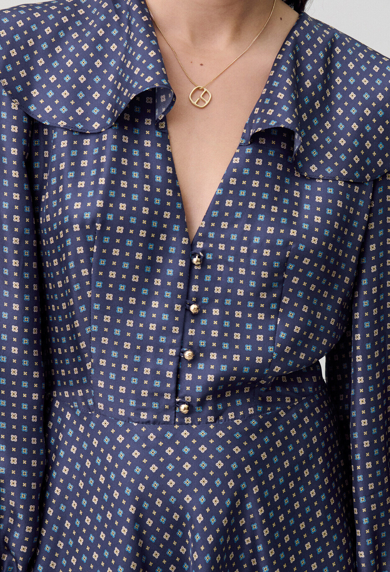 Printed Silk Mini Dress