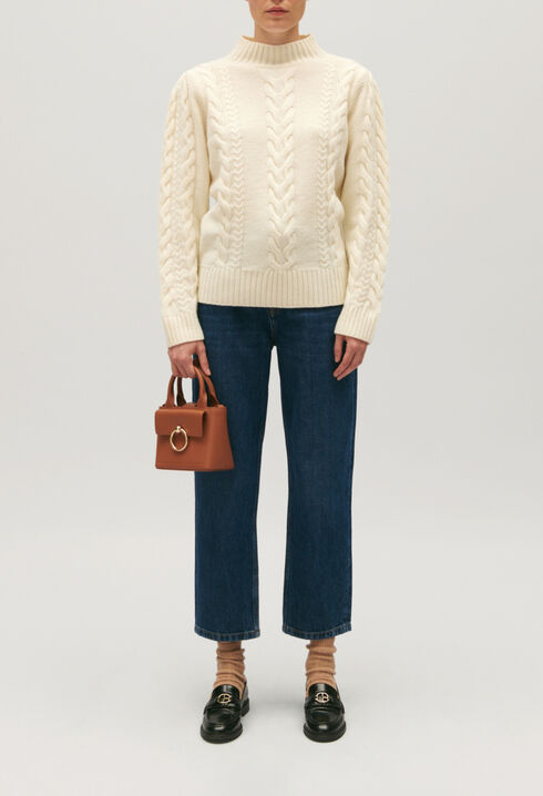 Ecru cable knit jumper