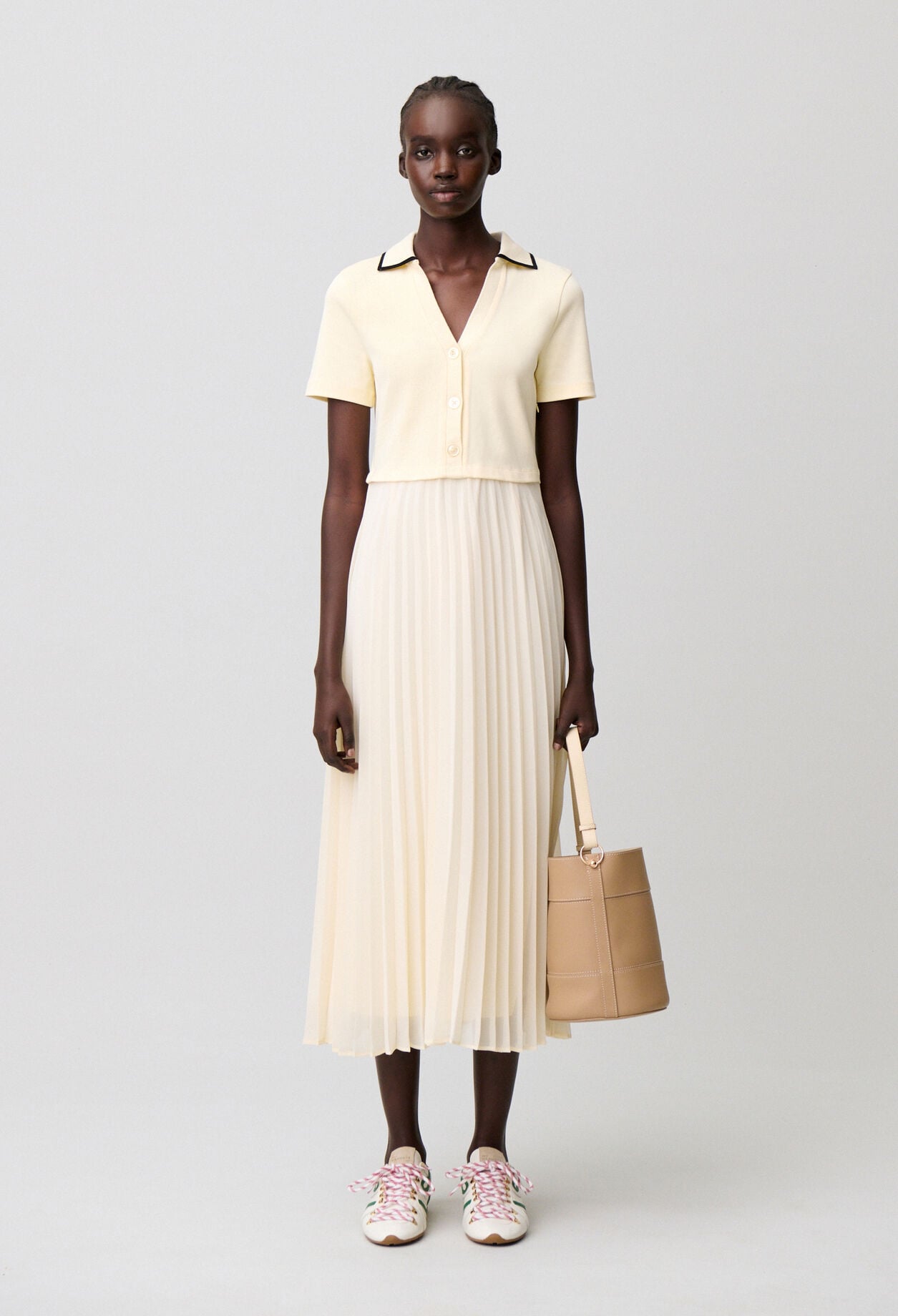 Trompe-l'&oelig;il bi-material dress