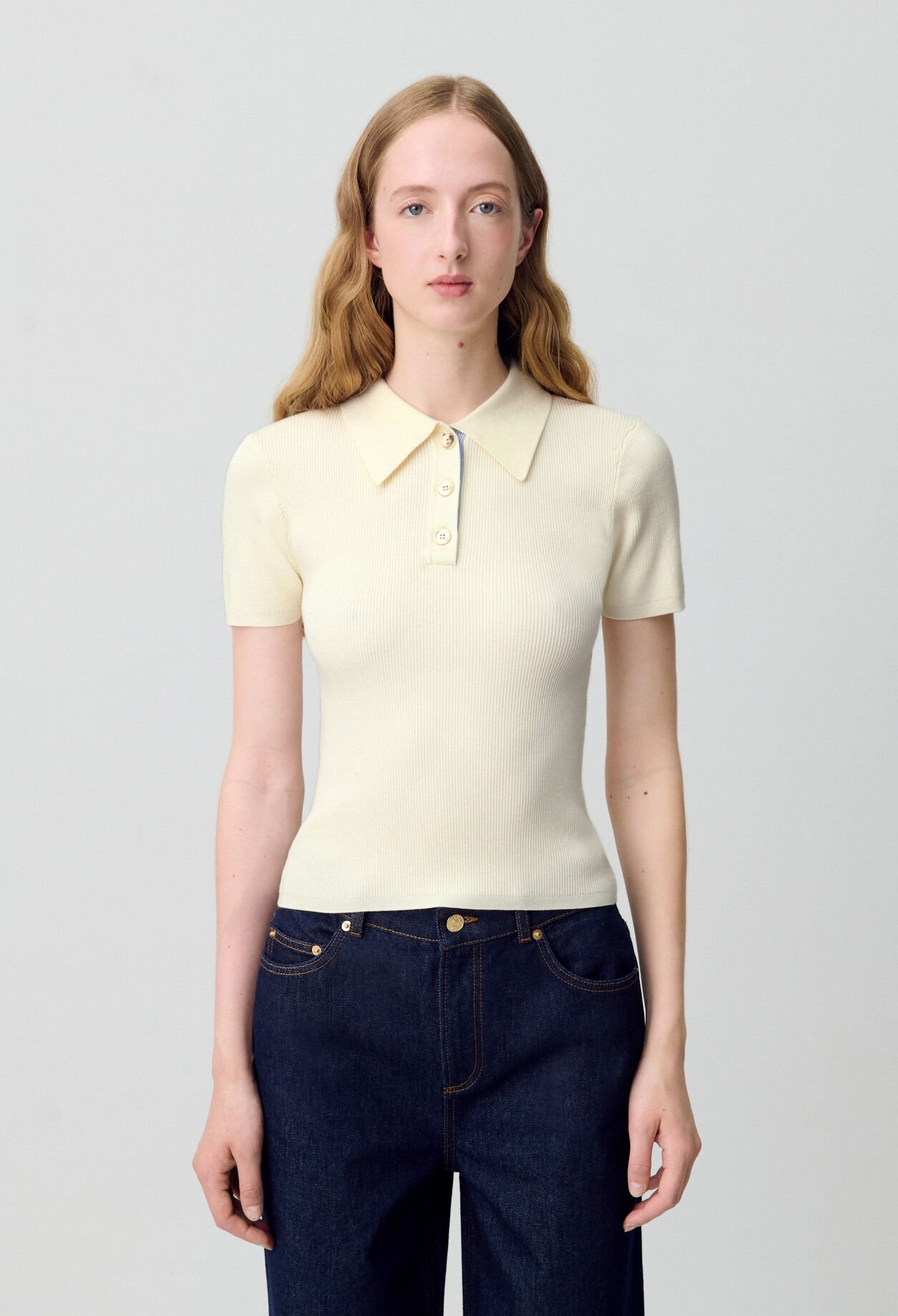 Fine Knit Polo Top Fine Knit Polo Top